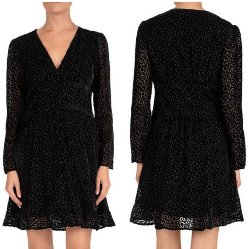 The Kooples Flocked Leo Mini Dress - Picture 2 of 5